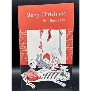 Rare Robinson’s Department Store Christmas Santa Claus Coloring Book 1950s Mint!